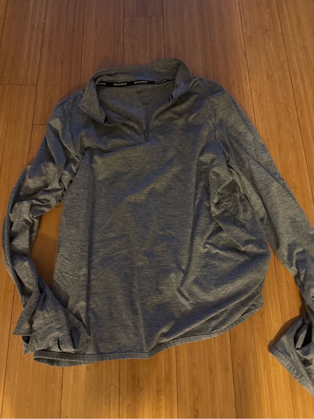 Nike Gray Heather Quarter-Zip Performance Top